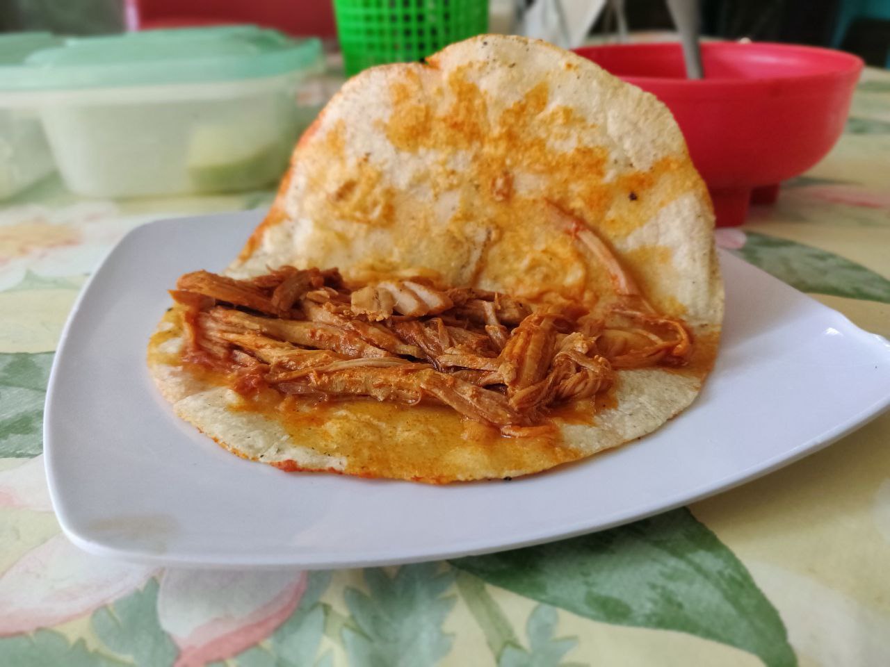 Sabrosos tacos de pierna